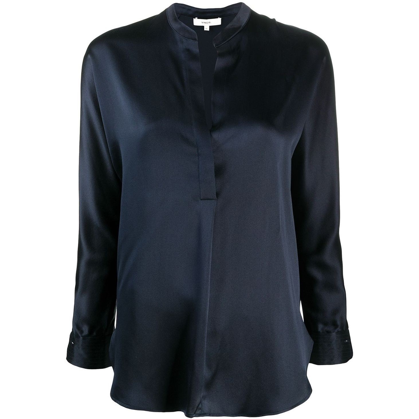 VINCE Palaidinės moterims, Mėlyna, Band collar blouse 1