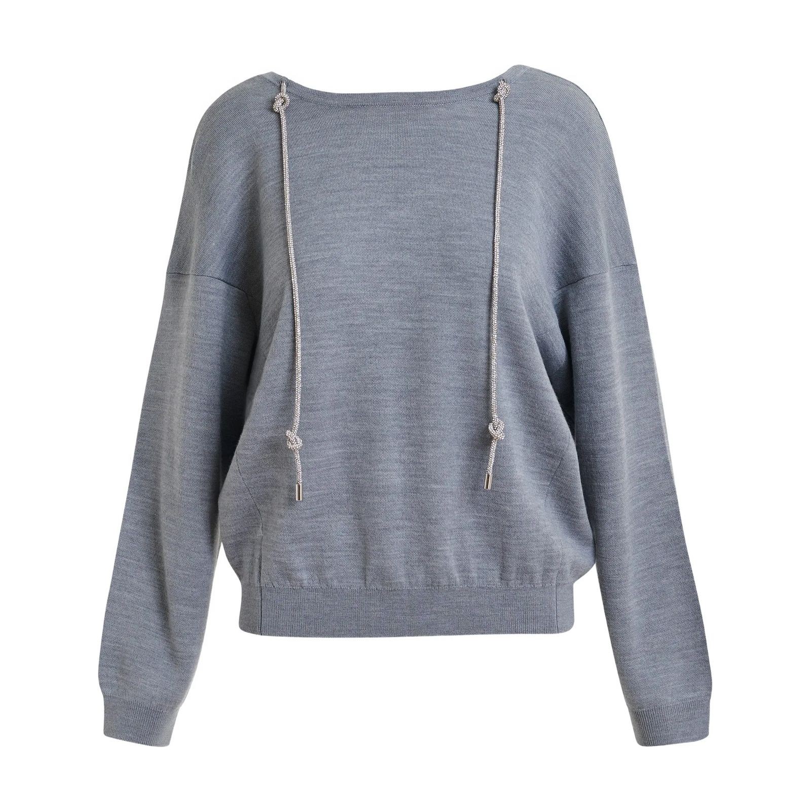 ESSENTIEL ANTWERP Megztinis moterims, Pilka, 1 pullover with necklace 7