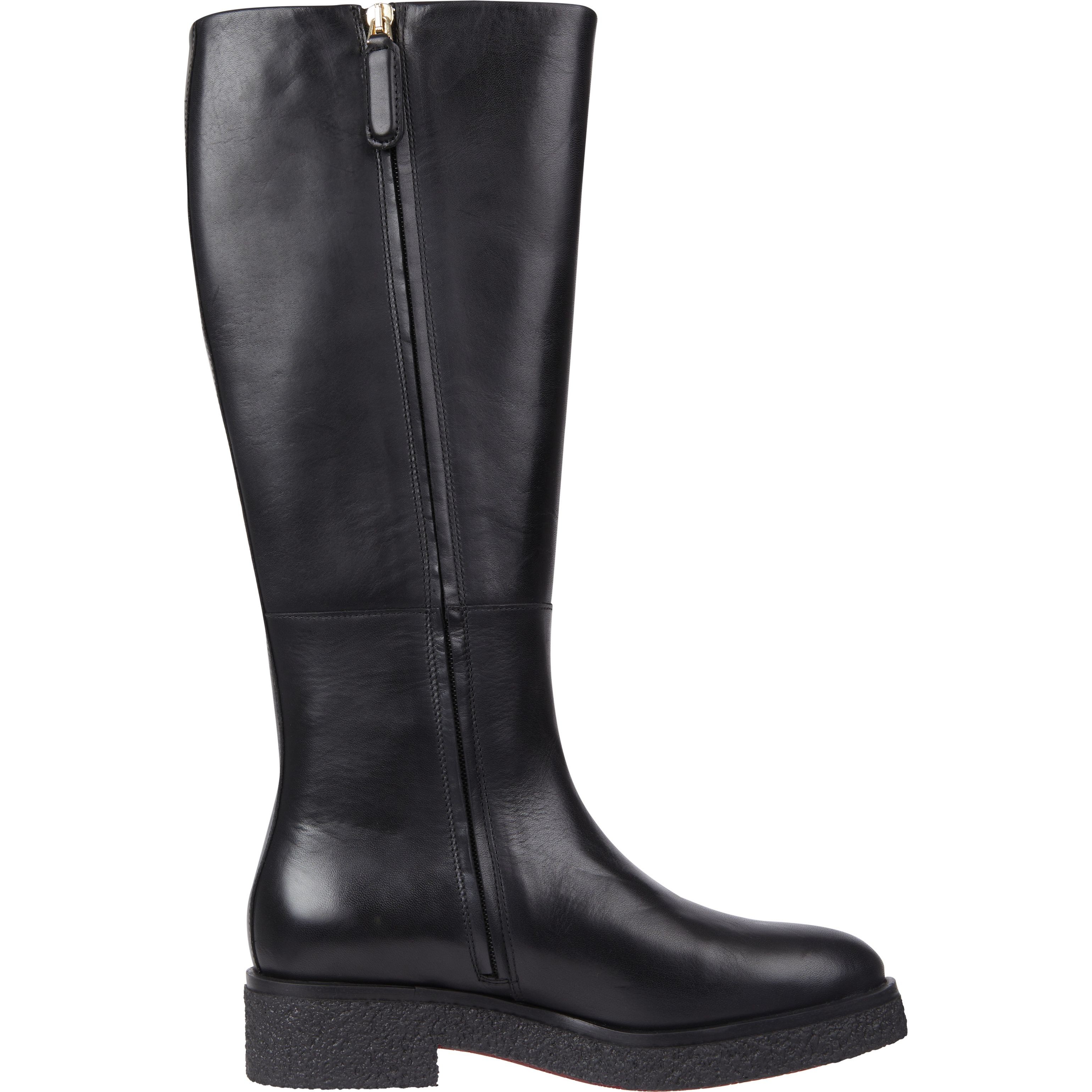 TOMMY HILFIGER Auliniai moterims, Juoda, Crepe look longboot 3