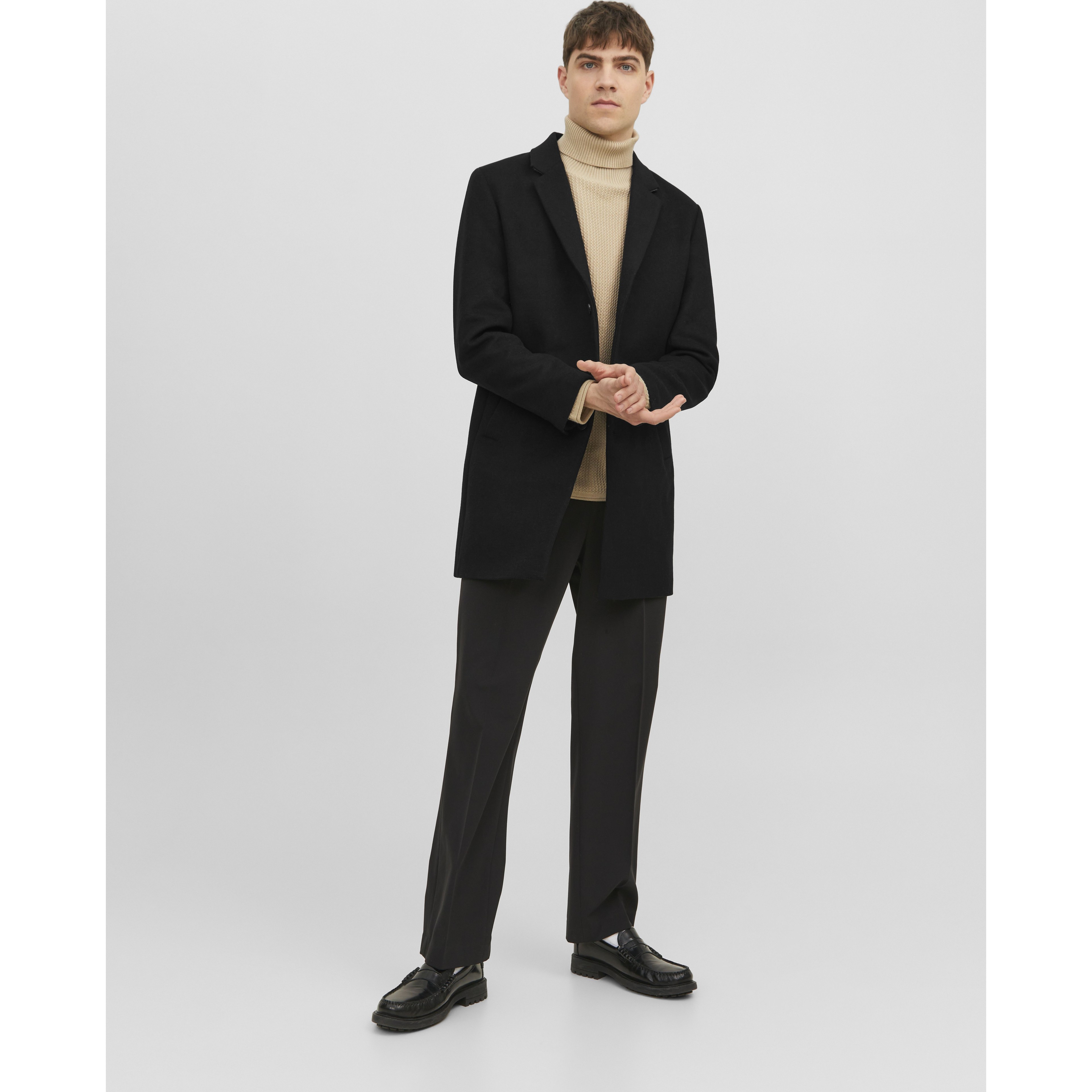 JACK & JONES Paltas vyrams, Juoda, JJEMORRISON WOOL COAT 7