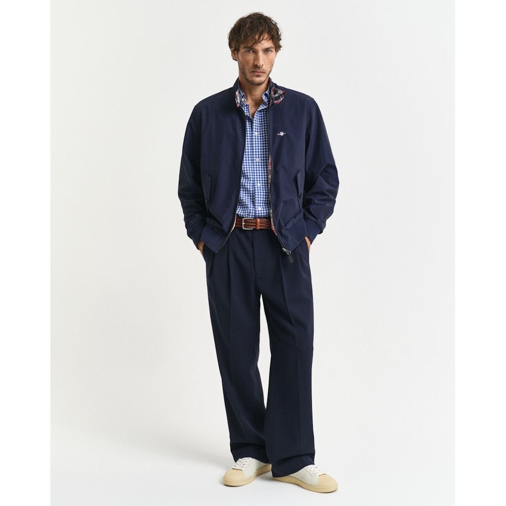 GANT Marškiniai trump. rankovėmis vyrams, Mėlyna, Reg poplin gingham shirt 5