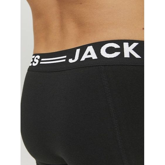 JACK & JONES Ilginti apatiniai vyrams, Juoda, SENSE TRUNKS 3-PACK NOOS 4