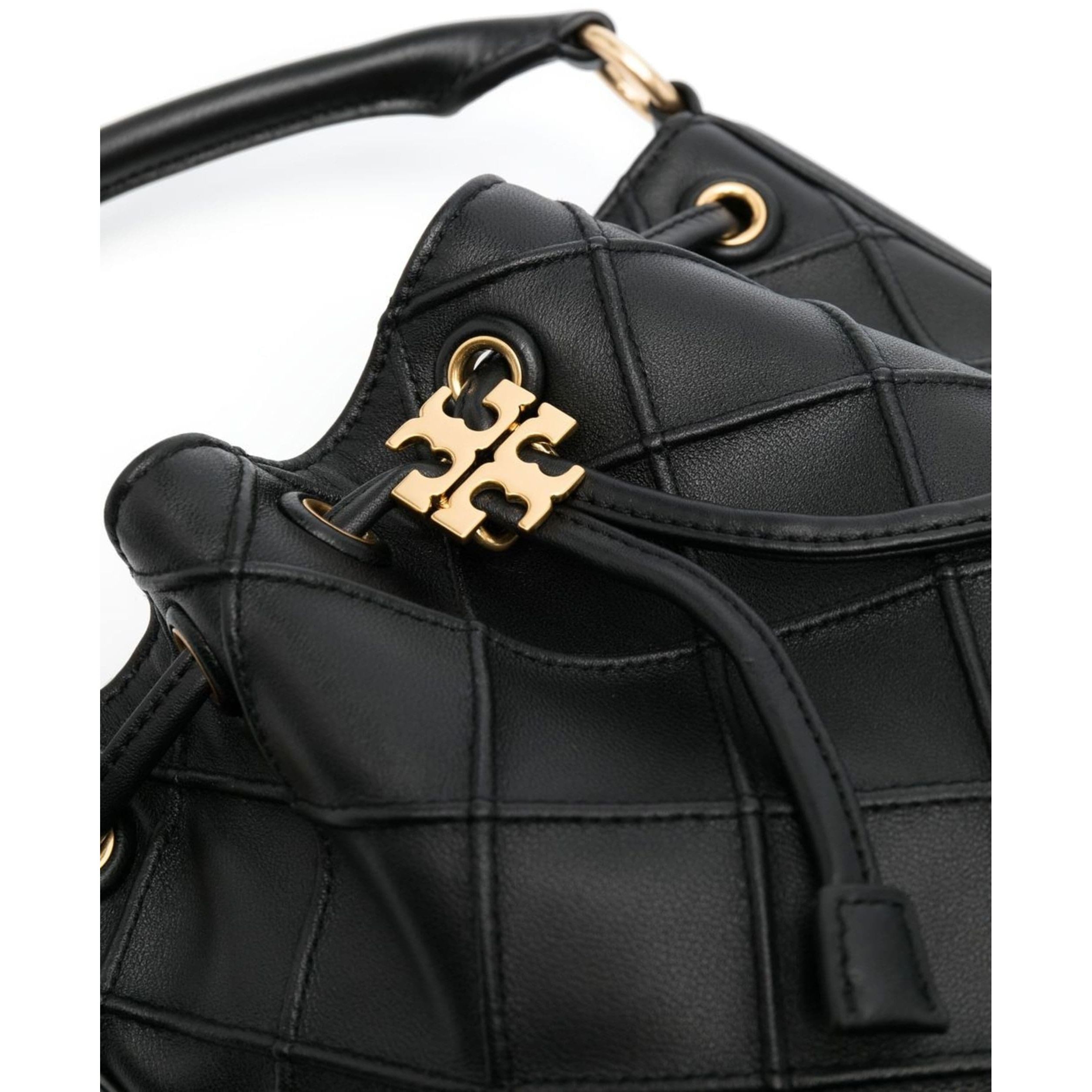 TORY BURCH Rankinė per petį moterims, Juoda, Fleming soft bucket bag 3