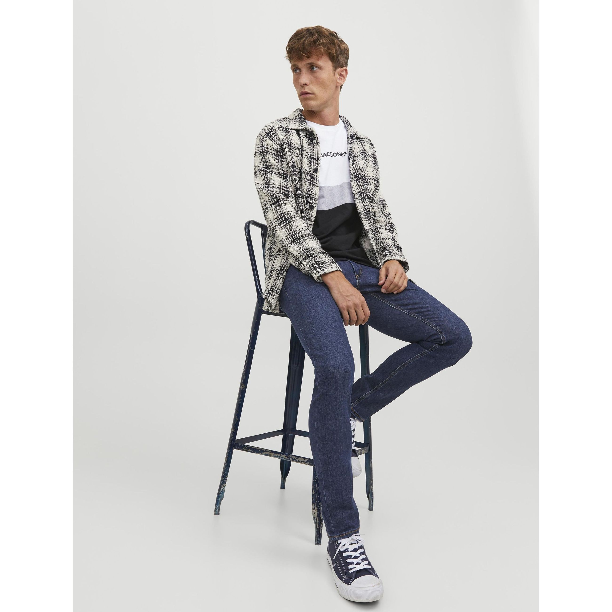 JACK & JONES Slim džinsai vyrams, Mėlyna, JJIGLENN JJEVAN AM 577 8
