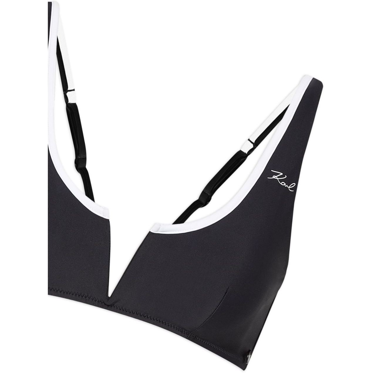 KARL LAGERFELD Viršutinė kostiumėlio dalis moterims, Juoda, Karl dna binding bandeau 2