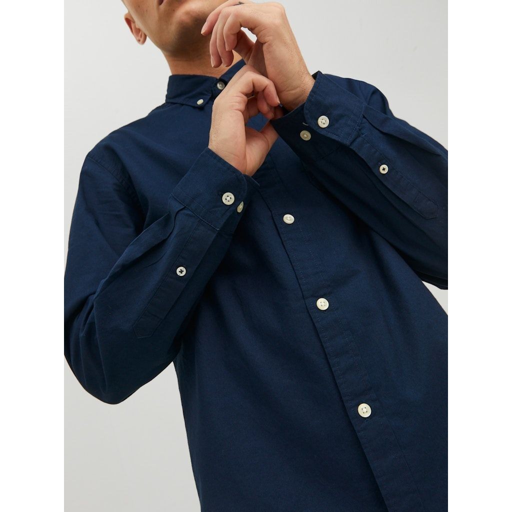 JACK & JONES Marškiniai vyrams, Mėlyna, JJEOXFORD SHIRT LS NOO 6