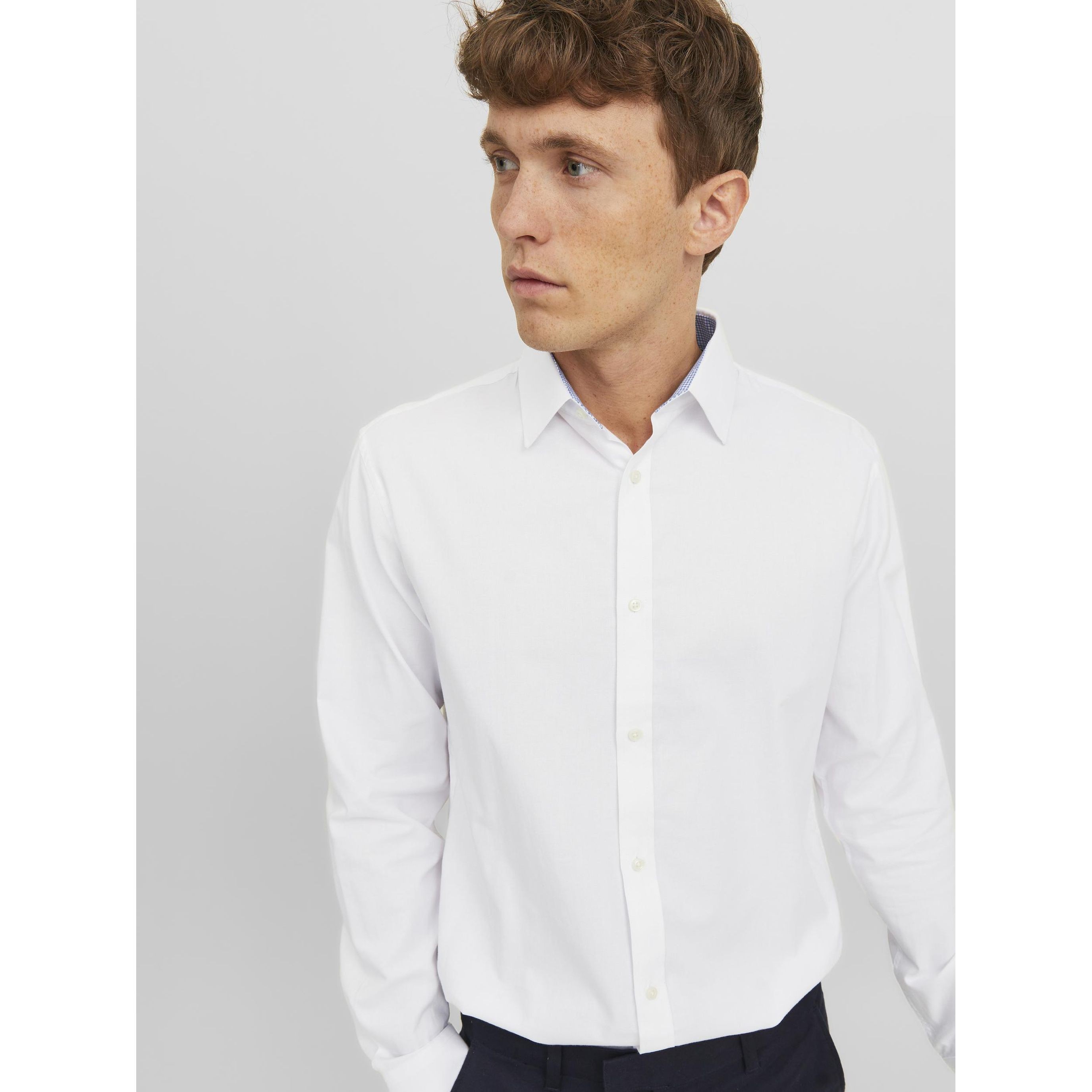 JACK & JONES Marškiniai vyrams, Balta, JPRBLABELFAST SHIRT L/ 4