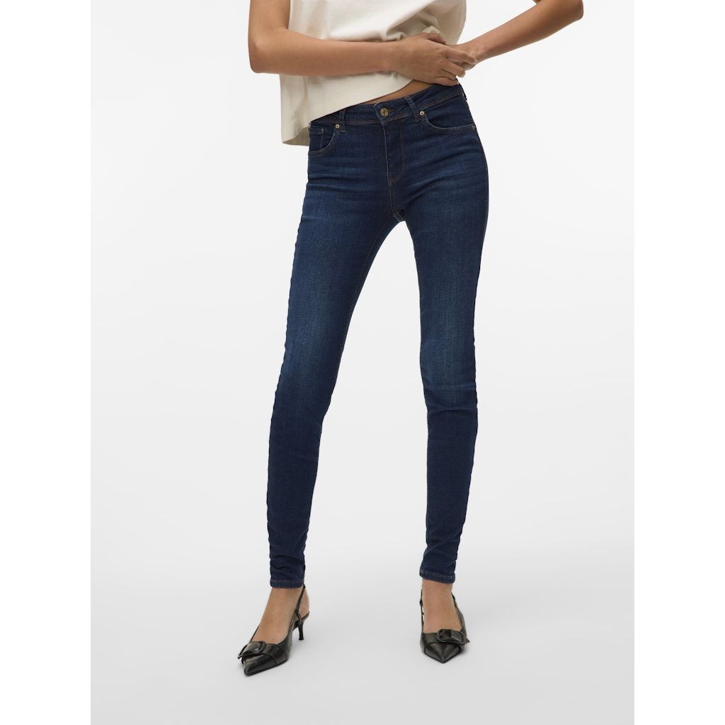 VERO MODA Slim džinsai moterims, Mėlyna, VMLUX MR SLIM JEANS 3