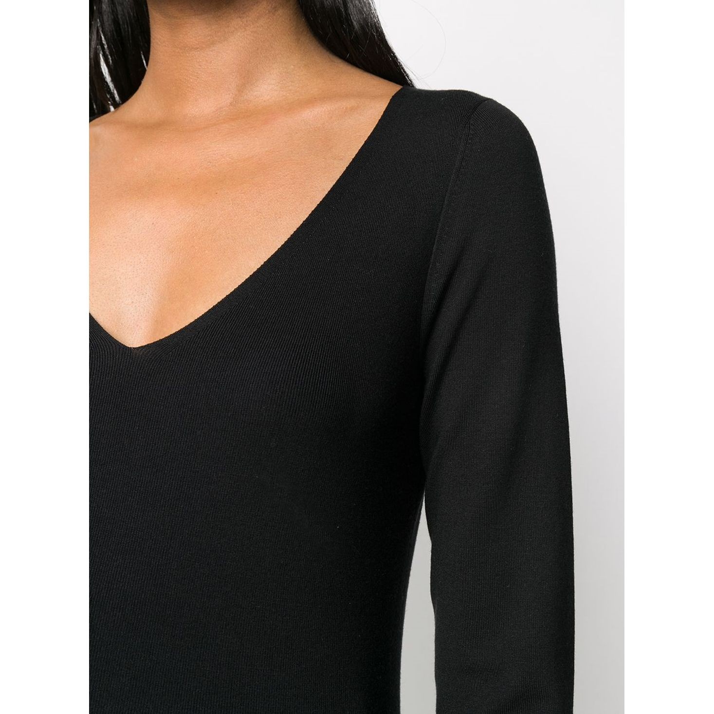 JOSEPH Marškinėliai ilgom. rankovėmis moterims, Juoda, V-neck long sleeve t-shirt 4