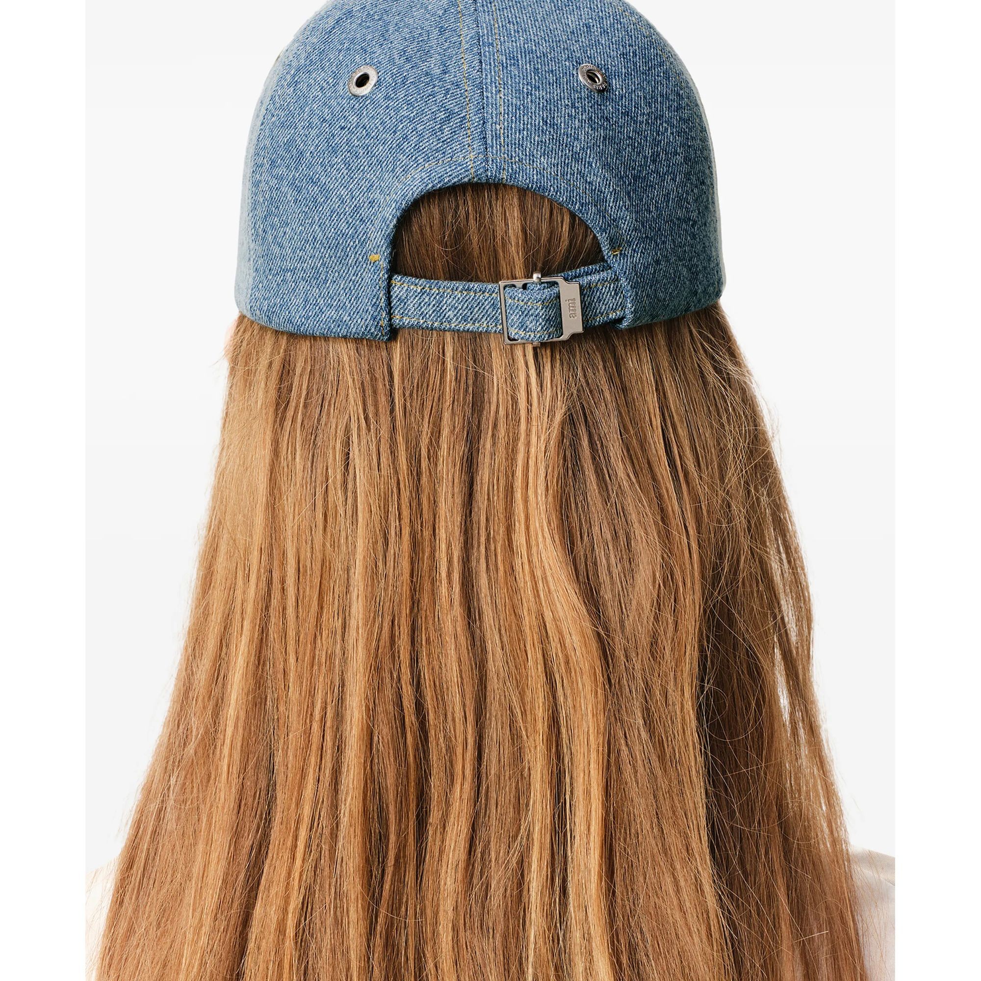 AMI PARIS Kepurė, Mėlyna, Ami de coeur embroidery cap 5