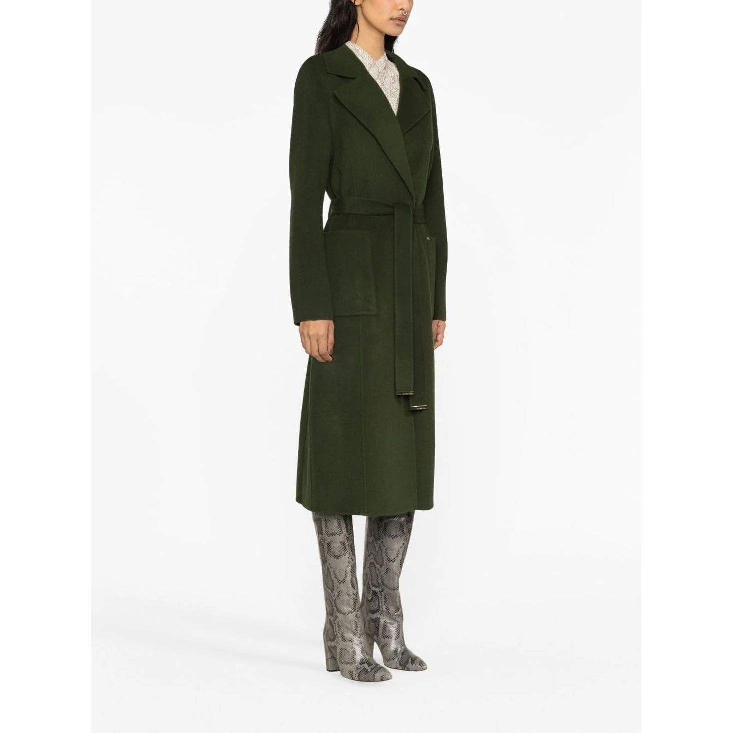 MICHAEL KORS Paltas moterims, Žalia, Robe coat 4