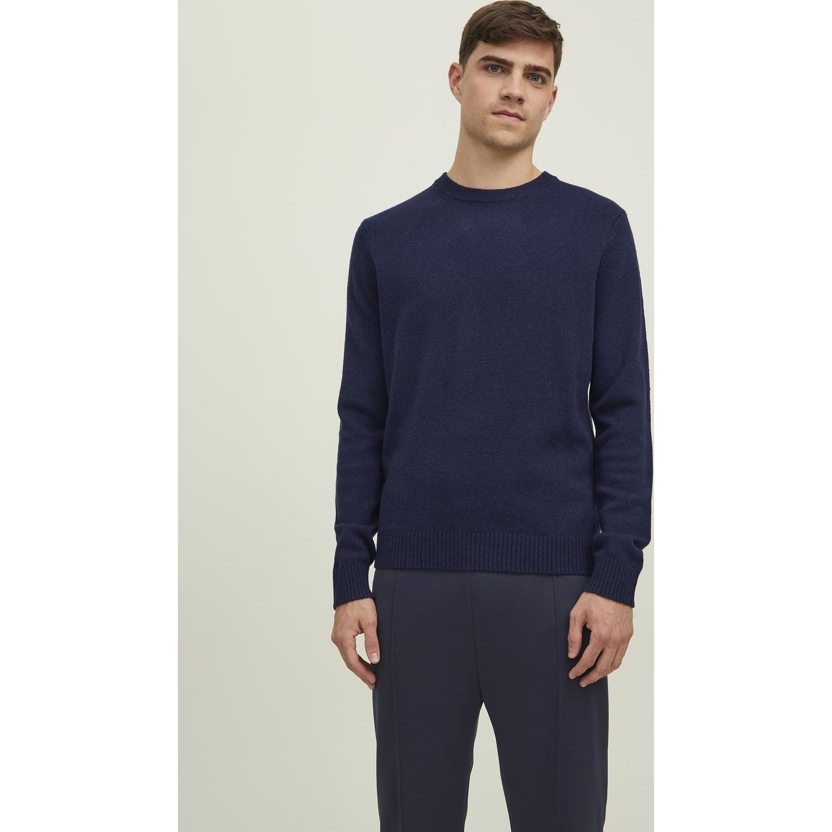 JACK & JONES Megztinis vyrams, Mėlyna, JPRCCLAMBSWOOL KNIT CR 2