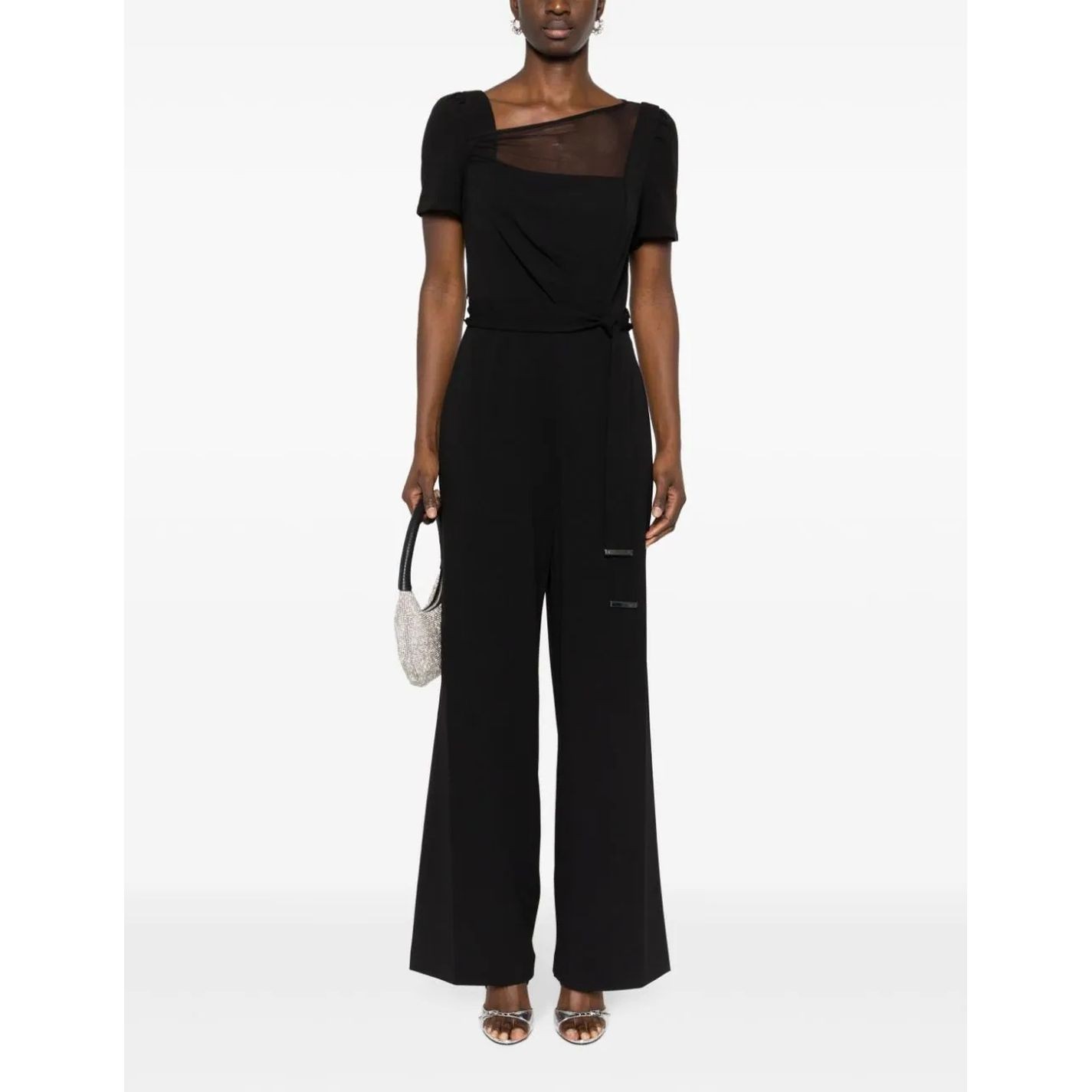 DKNY Kostiumas moterims, Juoda, Asymmetrical v-neck jumpsuit 2